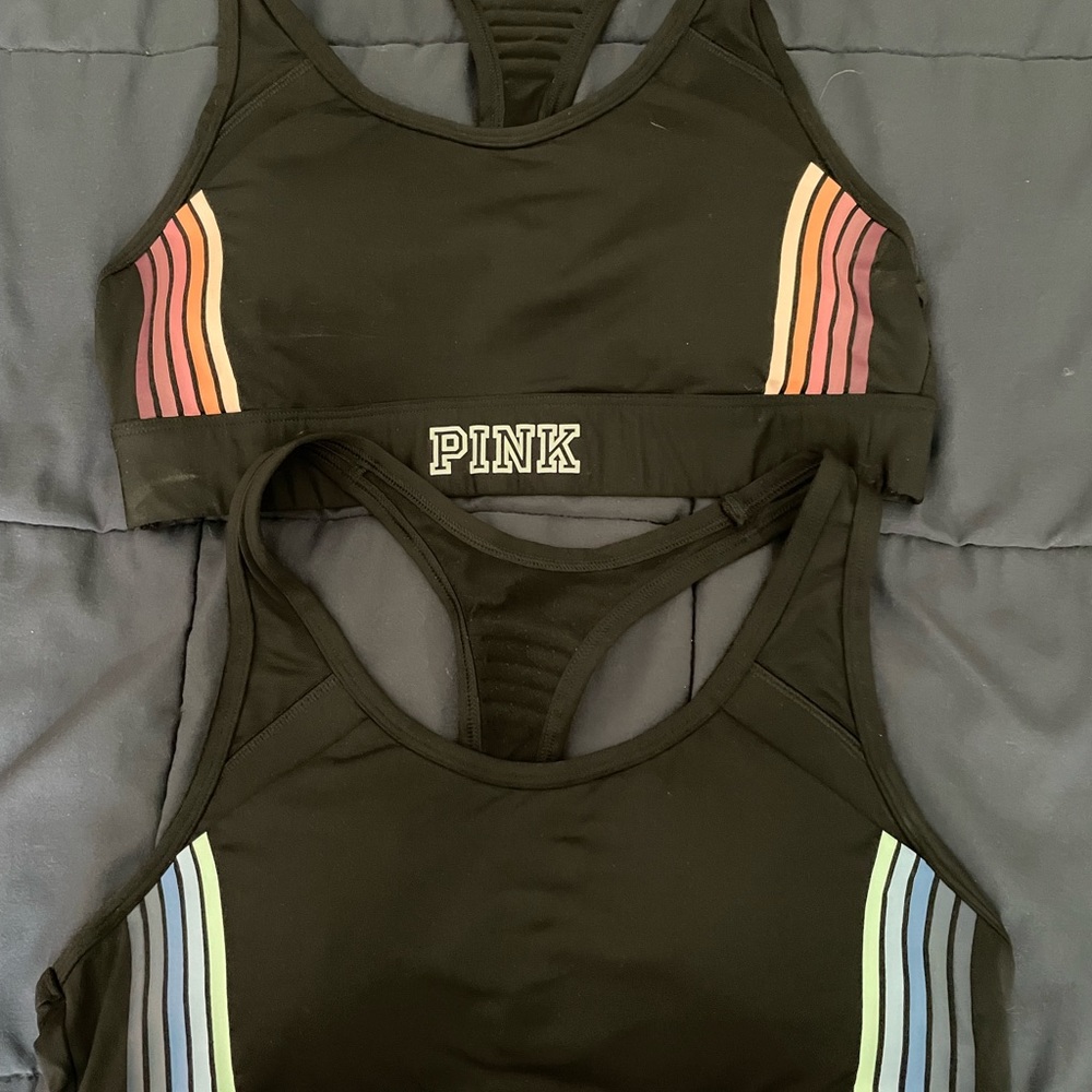 2 NWOT Victoria secret pink racer back sports bra